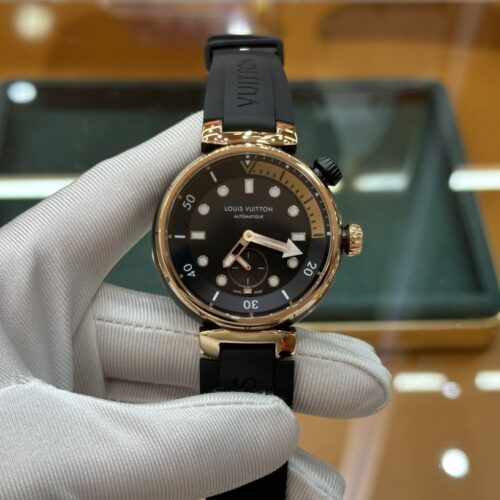 sy_no_7B7524520B04F3AAACDB2BDFAF9087FE_0 LOUIS VUITTON TABOUR series watch with automatic mechanical movement and rubber strap 44mm men's watch, 100 meter waterproof