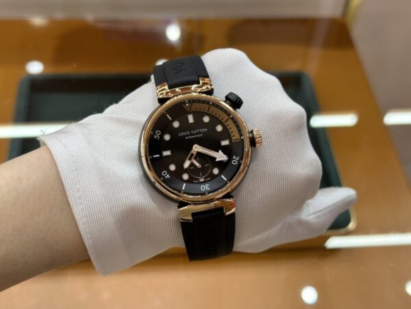sy_no_7B7524520B04F3AAACDB2BDFAF9087FE_8 LOUIS VUITTON TABOUR series watch with automatic mechanical movement and rubber strap 44mm men's watch, 100 meter waterproof
