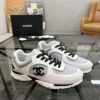 sy_no_7BCDD15F7FA18AE02293535C9264D5C2_1 Chanel White & Grey Chunky Sneaker with Black Laces & CC Logo