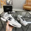 sy_no_7BCDD15F7FA18AE02293535C9264D5C2_4 Chanel White & Grey Chunky Sneaker with Black Laces & CC Logo