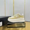 sy_no_7C49A2831C320D9AD271C36179556206_1 Chanel White and Khaki Canvas and Leather Platform Low-Top Sneaker with CC Logo