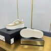 sy_no_7C49A2831C320D9AD271C36179556206_5 Chanel White and Khaki Canvas and Leather Platform Low-Top Sneaker with CC Logo
