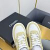 sy_no_7C49A2831C320D9AD271C36179556206_8 Chanel White and Khaki Canvas and Leather Platform Low-Top Sneaker with CC Logo
