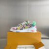 Louis Vuitton Trainer Sneaker in White with Multi-Color Graffiti Print