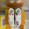 Louis Vuitton Trainer Sneaker in White with Multi-Color Graffiti Print