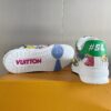 Louis Vuitton Trainer Sneaker in White with Multi-Color Graffiti Print