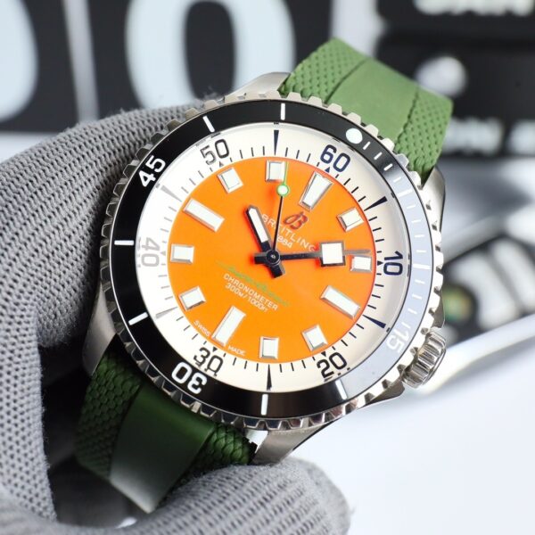 sy_no_7DC924300B1F0E40EE1823D32299B1C2_3 BREITLING Breitling Super Ocean Series Automatic Mechanical Movement 300m Waterproof Orange Elegant Vitality Unisex Swiss Watch Orange Dial Stainless Steel Case
