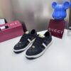 sy_no_7E2649D670336A5A5202289BC64FFA25_4 Gucci Black Crystal-Embellished GG Monogram Sneaker with White Stripe