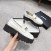 Chanel Platform Loafer with Metal Lettering
