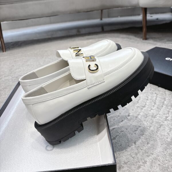 Chanel Platform Loafer with Metal Lettering