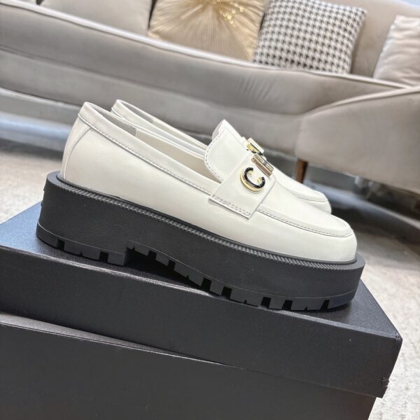 Chanel Platform Loafer with Metal Lettering
