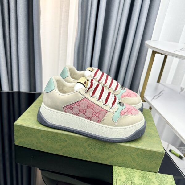sy_no_7FFC6994F12F871CA93B06ED5416A296_0 Gucci MAC8 GG Canvas Chunky Sneaker in Pink & Mint Green