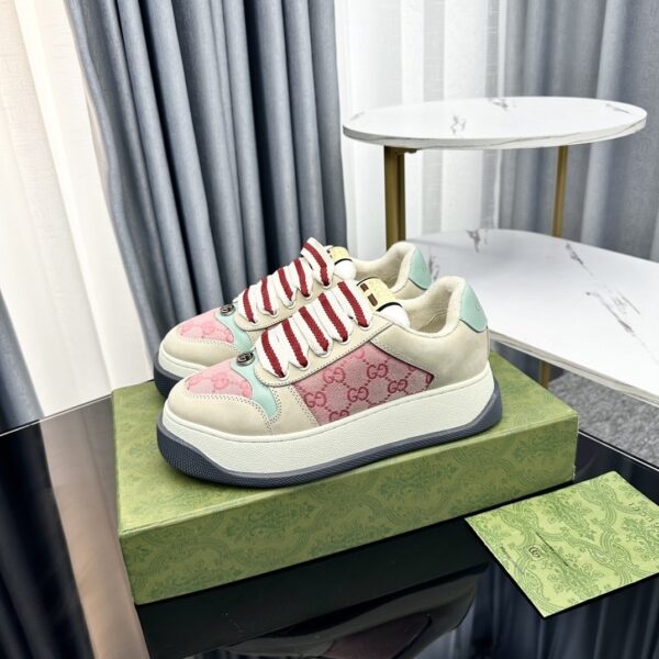 sy_no_7FFC6994F12F871CA93B06ED5416A296_4 Gucci MAC8 GG Canvas Chunky Sneaker in Pink & Mint Green