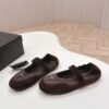 Prada Dark Brown Suede Nylon Mary Jane Ballet Flat