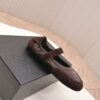 Prada Dark Brown Suede Nylon Mary Jane Ballet Flat