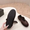 Prada Dark Brown Suede Nylon Mary Jane Ballet Flat
