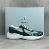 sy_no_81192BC3E259D58282EF102B8C4DD307_0 Prada America's Cup Dark Green Patent Mesh Sneaker