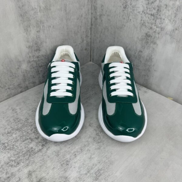sy_no_81192BC3E259D58282EF102B8C4DD307_3 Prada America's Cup Dark Green Patent Mesh Sneaker