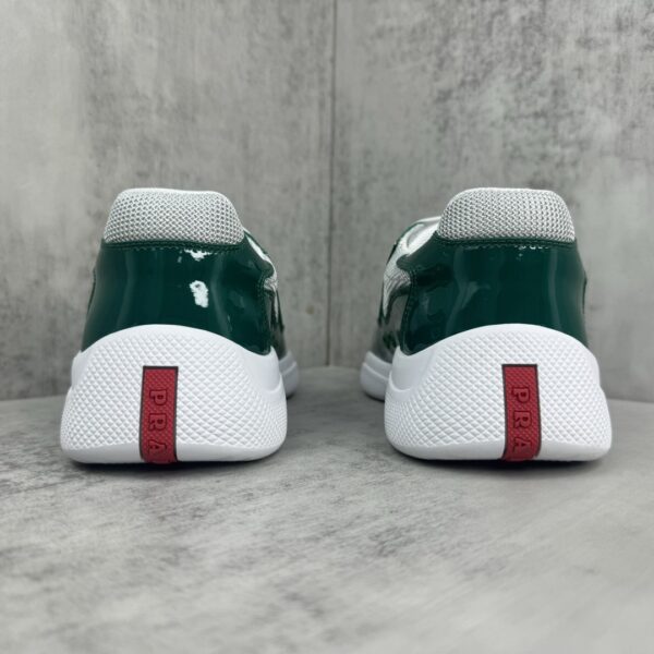 sy_no_81192BC3E259D58282EF102B8C4DD307_4 Prada America's Cup Dark Green Patent Mesh Sneaker