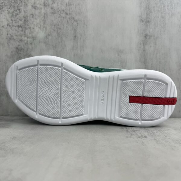 sy_no_81192BC3E259D58282EF102B8C4DD307_7 Prada America's Cup Dark Green Patent Mesh Sneaker