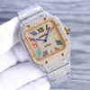Cartier Shandushi series automatic mechanical movement men's watch gold dial stainless steel case