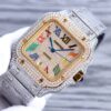 Cartier Shandushi series automatic mechanical movement men's watch gold dial stainless steel case