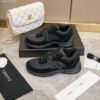 sy_no_838334BE70625D2FFE7817E6CD319DF7_5 Chanel All-Black Mixed Material Low-Top Sneaker with Suede and CC Logo