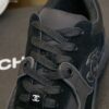 sy_no_838334BE70625D2FFE7817E6CD319DF7_6 Chanel All-Black Mixed Material Low-Top Sneaker with Suede and CC Logo
