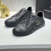 sy_no_849E6685DF2DB11A3808778FB7CBD5E1_1 Philipp Plein Black Shimmer Grain-Leather Hexagon-Logo Low-Top Sneaker