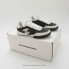 Chanel Black-White Mixed-Material Low-Top Sneaker with Quilted Leather and CC Logo