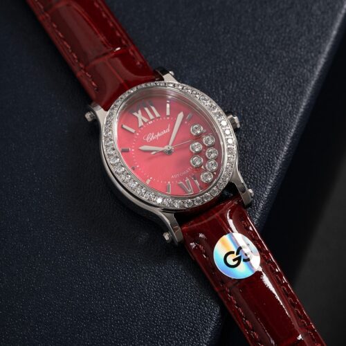 sy_no_85845F555A9C80967F7F3AF3457D1461_0 CHOPARD HAPPY SPORT series automatic mechanical movement 30 meter waterproof women's watch Swiss watch 31.31 * 29mm red dial stainless steel case