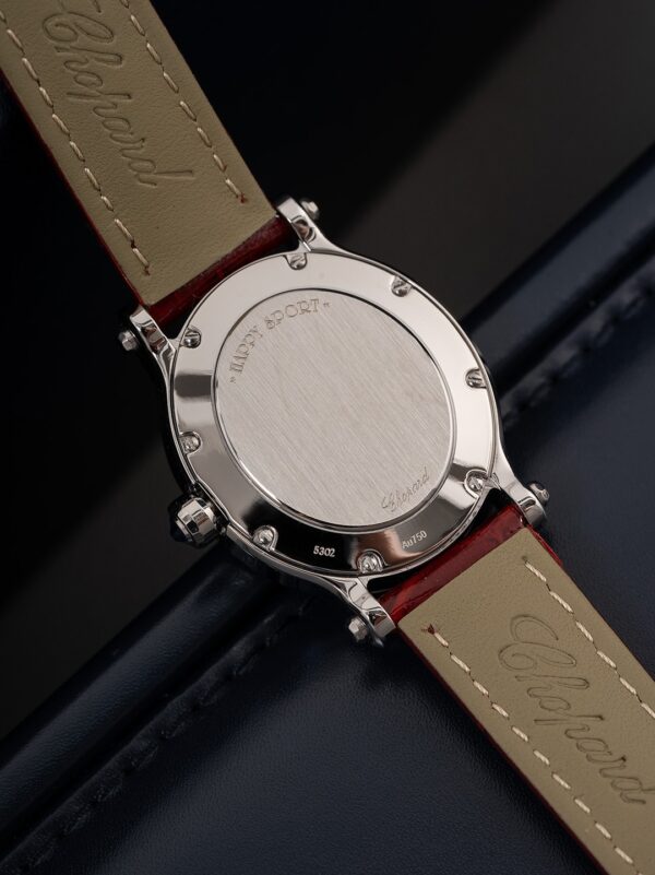 CHOPARD HAPPY SPORT series automatic mechanical movement 30 meter waterproof women's watch Swiss watch 31.31 * 29mm red dial stainless steel case