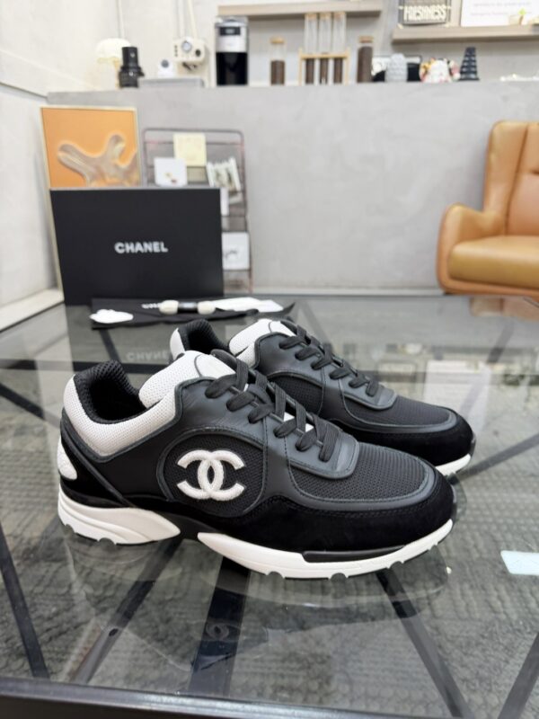 sy_no_85FDDC772F3C3B4D211D195301E80B3C_1 Chanel Black & White Chunky Sneaker with Contrast CC Logo
