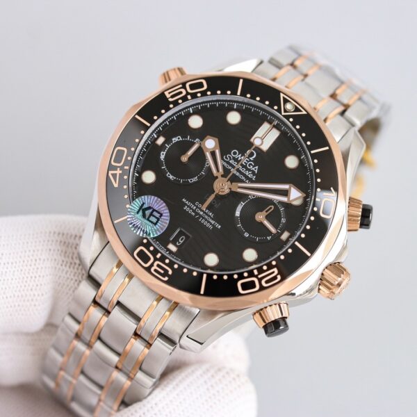 Omega Seamaster Series 300m Diving Watch Automatic Mechanical Movement Date Display Timing 300m Waterproof Men's Watch Swiss Watch 44mm Black Dial Stainless Steel Case
