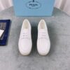 Prada White Saffiano Leather Lace-Up Casual Shoe