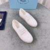 Prada White Saffiano Leather Lace-Up Casual Shoe