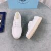 Prada White Saffiano Leather Lace-Up Casual Shoe
