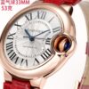 Cartier Ballon Bleu Ladies' Automatic Mechanical Watch with Red Leather Strap
