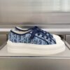 sy_no_87B0DE40554AD3BA52799C23678CD412_0 Dior Dark Blue Oblique Jacquard Platform Low-Top Sneaker