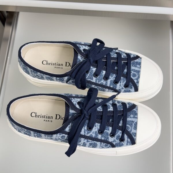 sy_no_87B0DE40554AD3BA52799C23678CD412_2 Dior Dark Blue Oblique Jacquard Platform Low-Top Sneaker