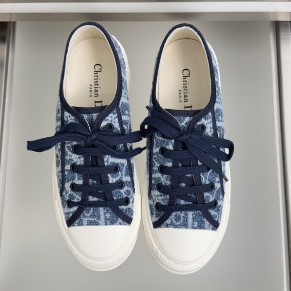 sy_no_87B0DE40554AD3BA52799C23678CD412_3 Dior Dark Blue Oblique Jacquard Platform Low-Top Sneaker