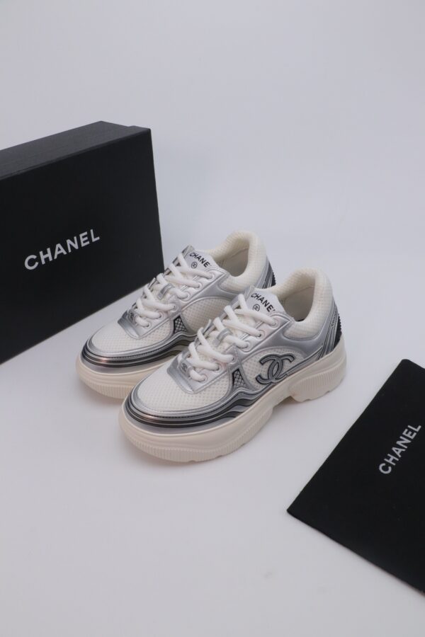Chanel Wave-Panel Mesh Trainer White-Mesh-Silver-Metal