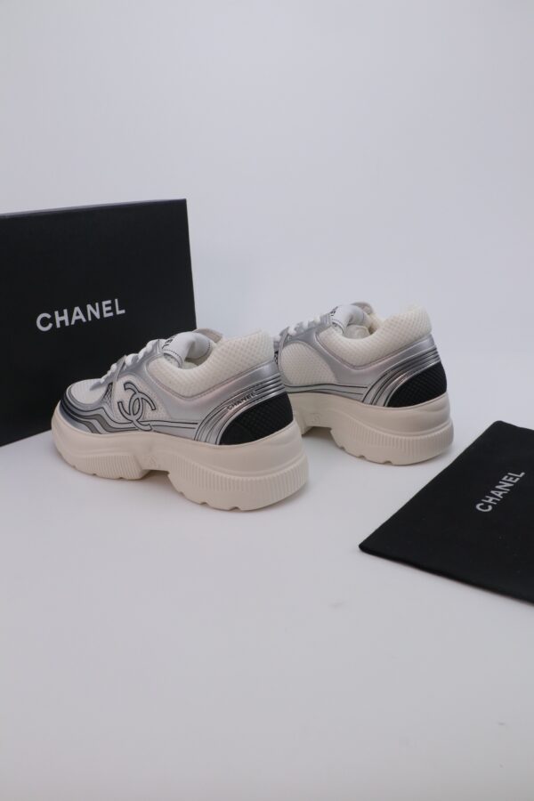 Chanel Wave-Panel Mesh Trainer White-Mesh-Silver-Metal