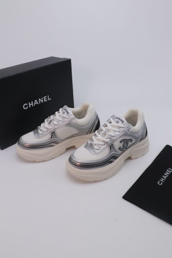 Chanel Wave-Panel Mesh Trainer White-Mesh-Silver-Metal