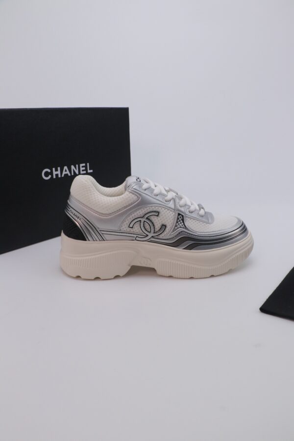 Chanel Wave-Panel Mesh Trainer White-Mesh-Silver-Metal