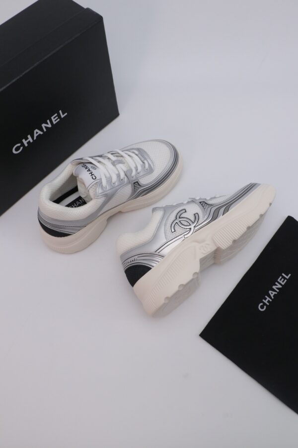 Chanel Wave-Panel Mesh Trainer White-Mesh-Silver-Metal