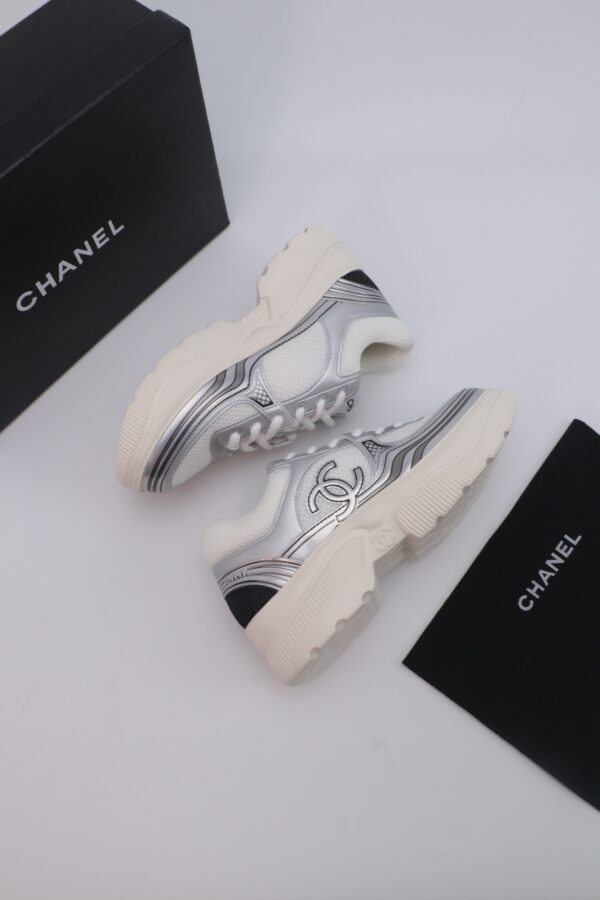 Chanel Wave-Panel Mesh Trainer White-Mesh-Silver-Metal