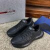 sy_no_8CA9FCC3D217E8A4254B61C3172F9DF9_1 Prada Black Leather Triangle Logo Thick-Sole Low-Top Sneaker