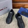 sy_no_8CA9FCC3D217E8A4254B61C3172F9DF9_8 Prada Black Leather Triangle Logo Thick-Sole Low-Top Sneaker