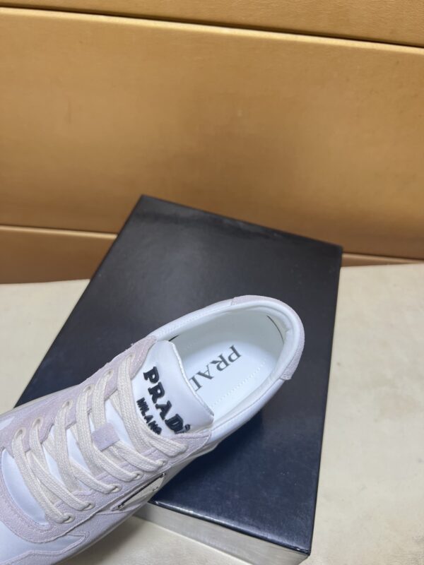 sy_no_8CDEC9428F26A24FF38D4E22353BE8D5_4 Prada Off-White Suede and Leather Low-Top Casual Sneaker